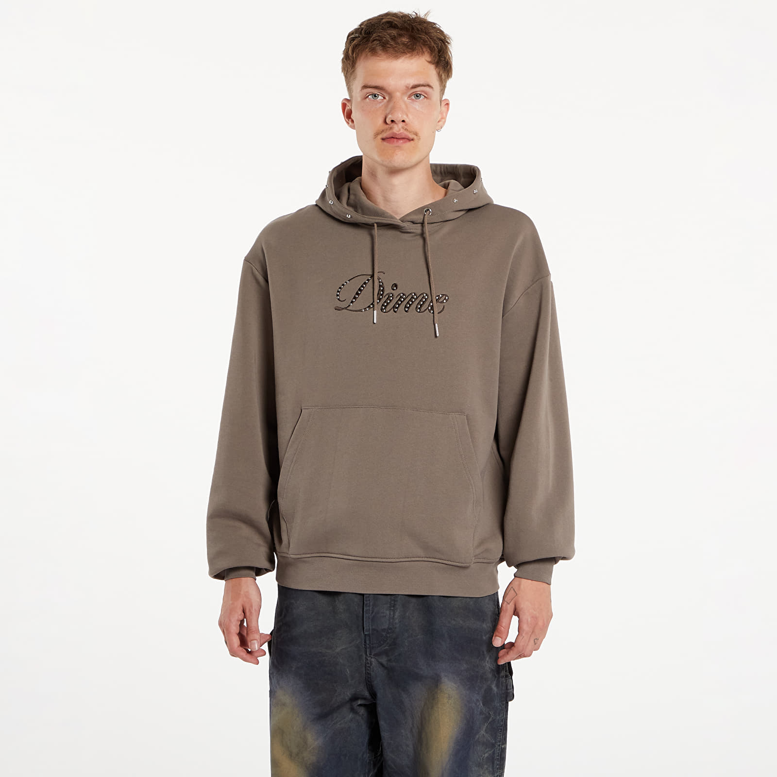 Mikiny Dime Cursive French Terry Hoodie UNISEX Walnut