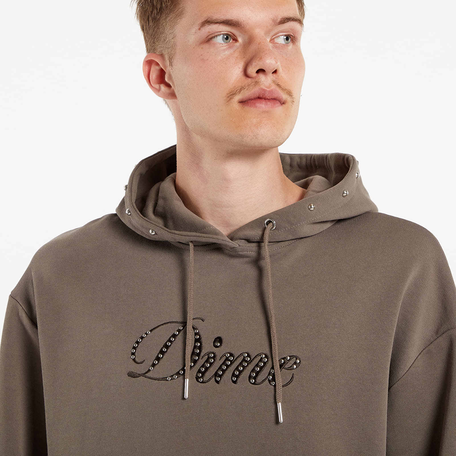 Mikiny Dime Cursive French Terry Hoodie UNISEX Walnut