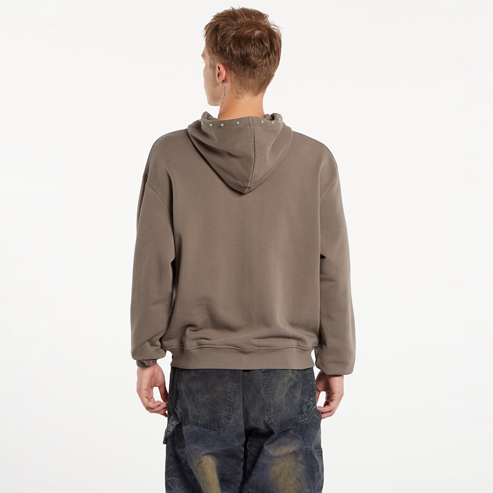 Mikiny Dime Cursive French Terry Hoodie UNISEX Walnut