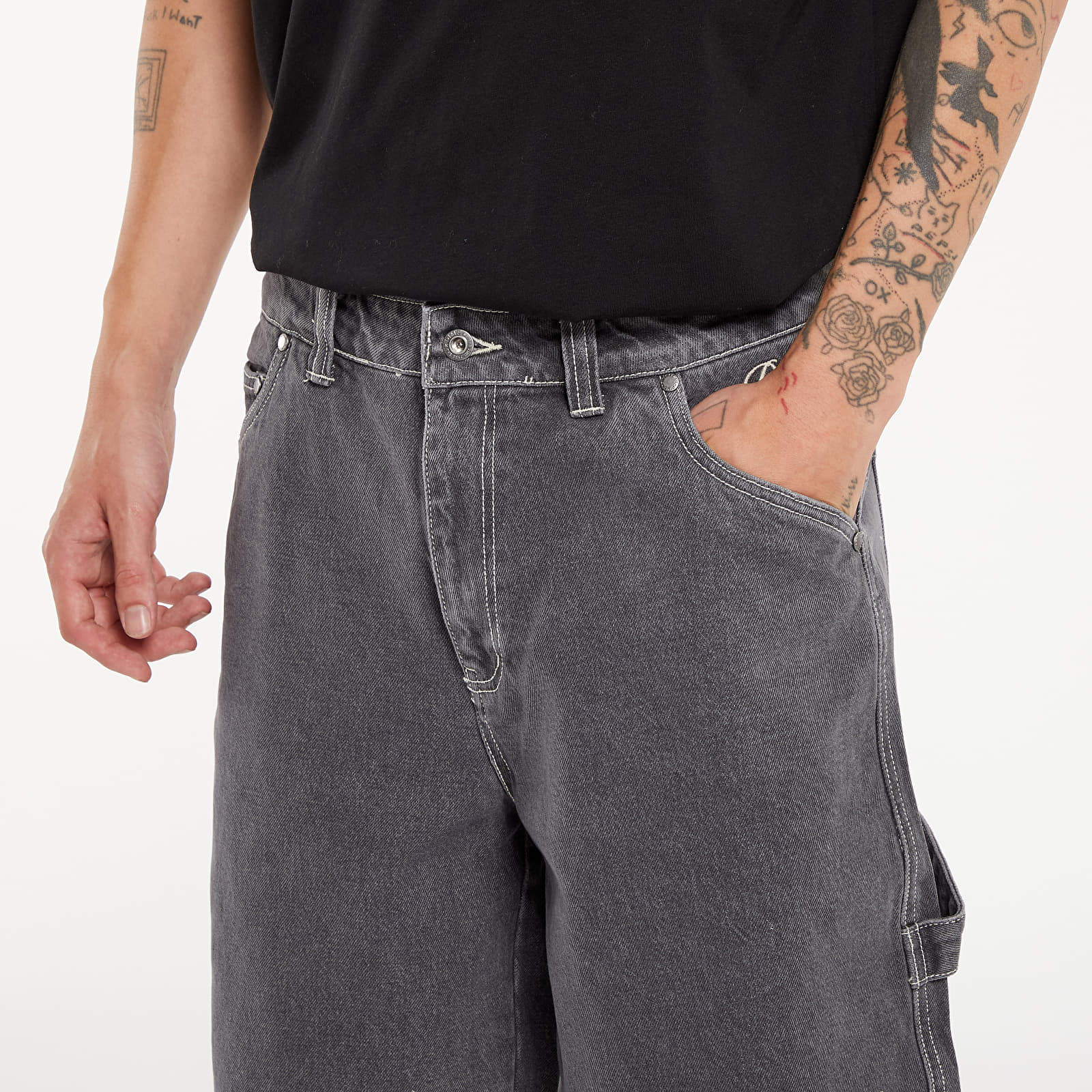 Šortky Dime Classic Denim Shorts Faded Black