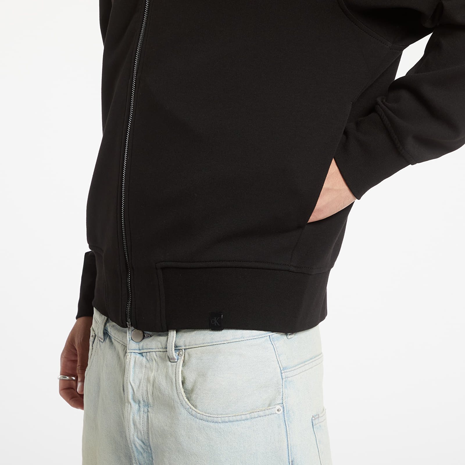 Felpe Calvin Klein Jeans Interlock Zip Through Black