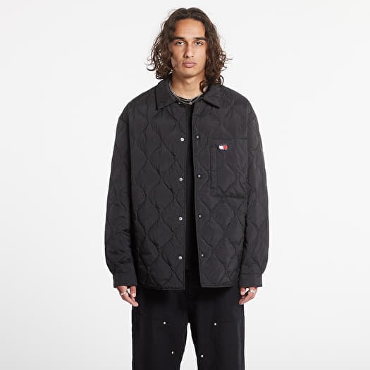 Bunda Tommy Jeans Quilted Shacket Black