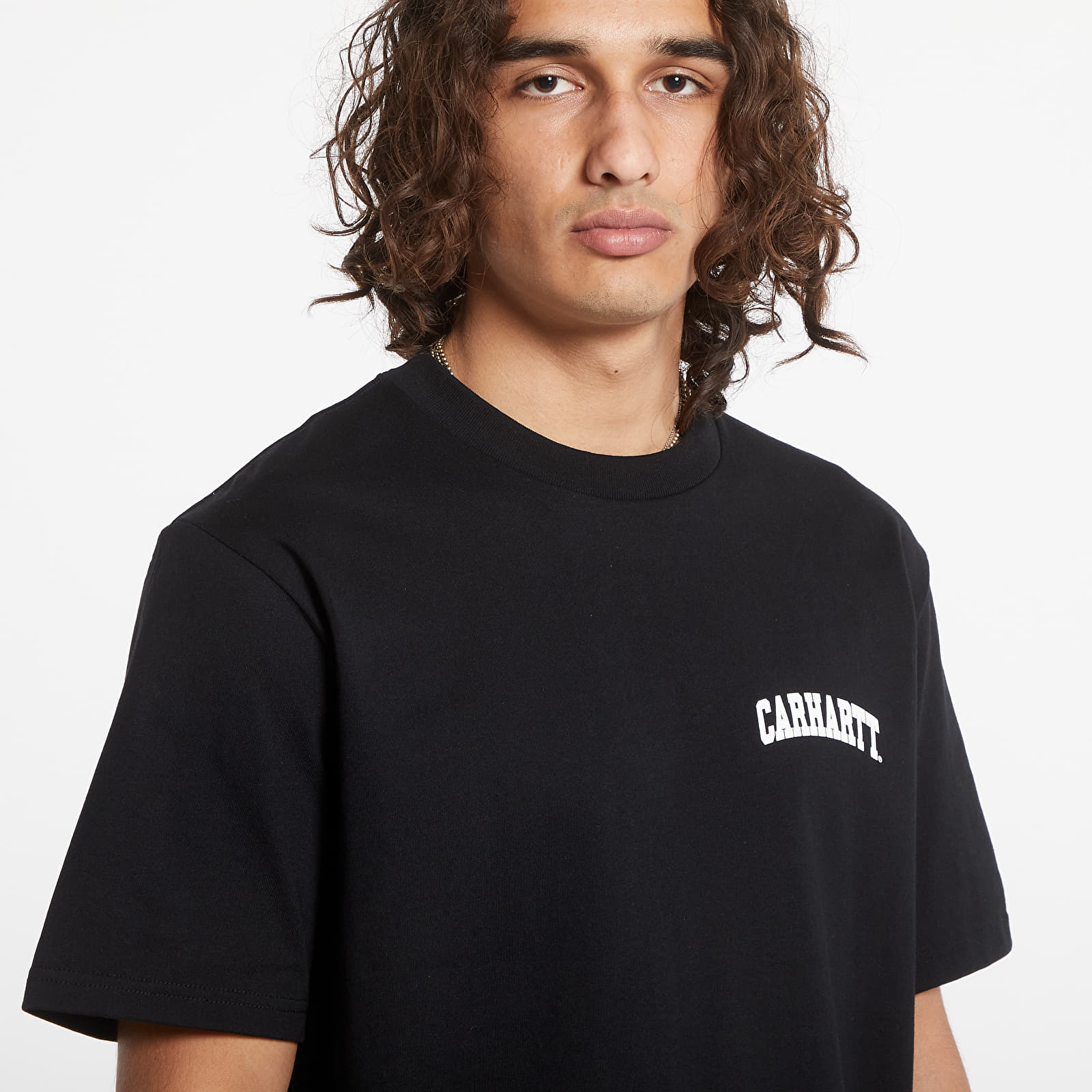 Pólók Carhartt WIP S/S University Script T-Shirt Black/ White