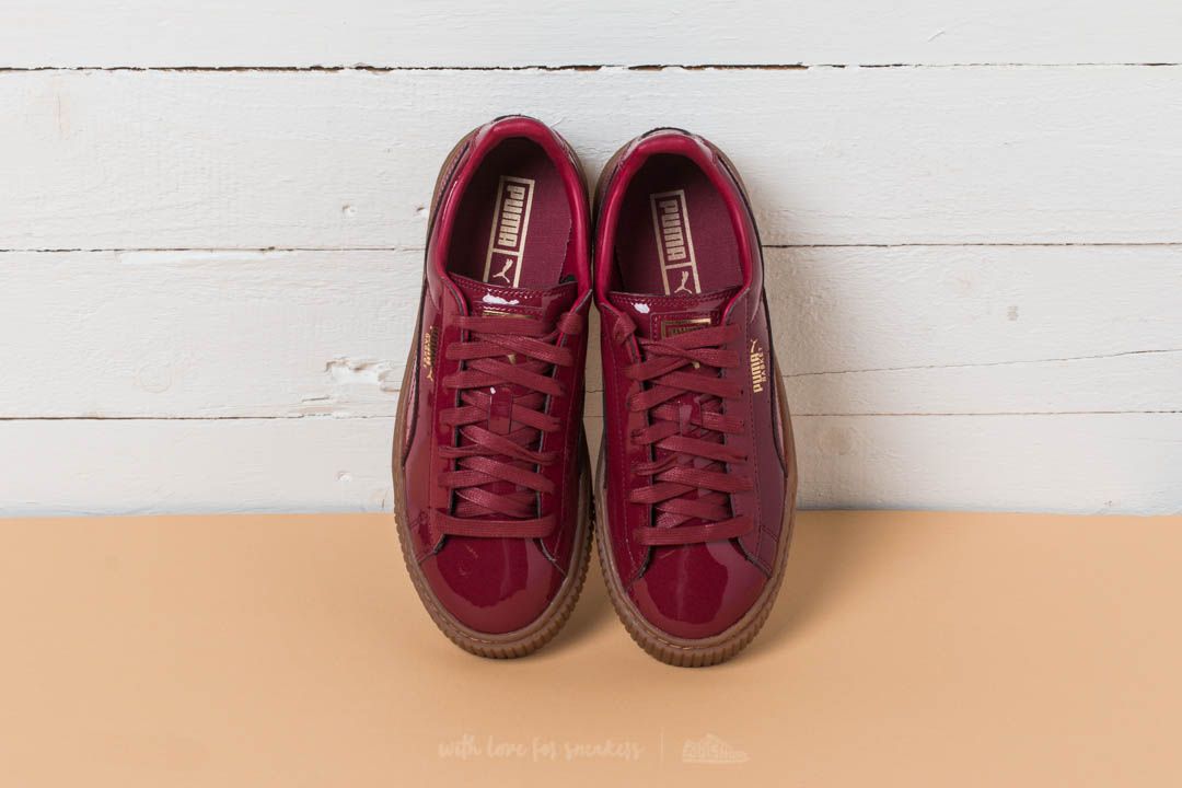 Women s shoes Puma Basket Platform Patent Wn s Tibetan Red Tibetan
