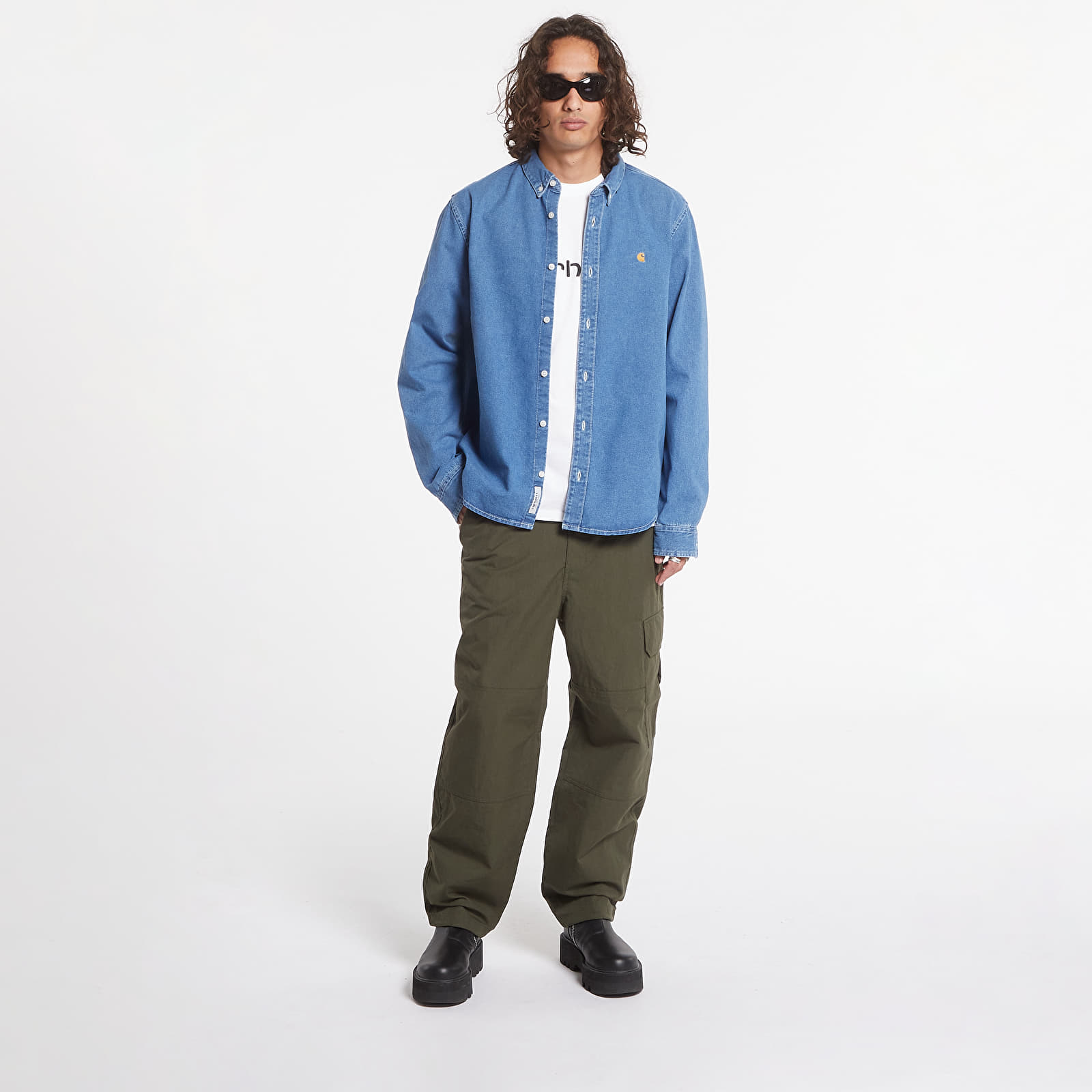 Πουκάμισα Carhartt WIP L/S Weldon Shirt Blue