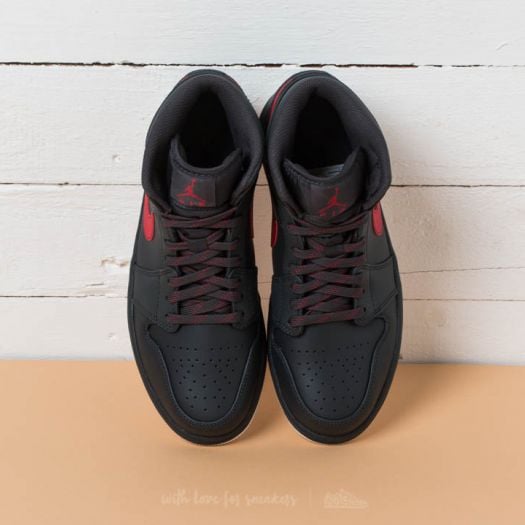 Buty męskie Air Jordan 1 Mid Anthracite/ Gym Red-White