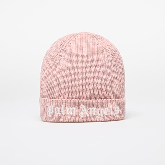 Palm Angels Kids Logo Knit Beanie Pink/ White