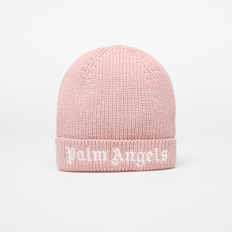 Palm Angels Kids Logo Knit Beanie Pink/ White