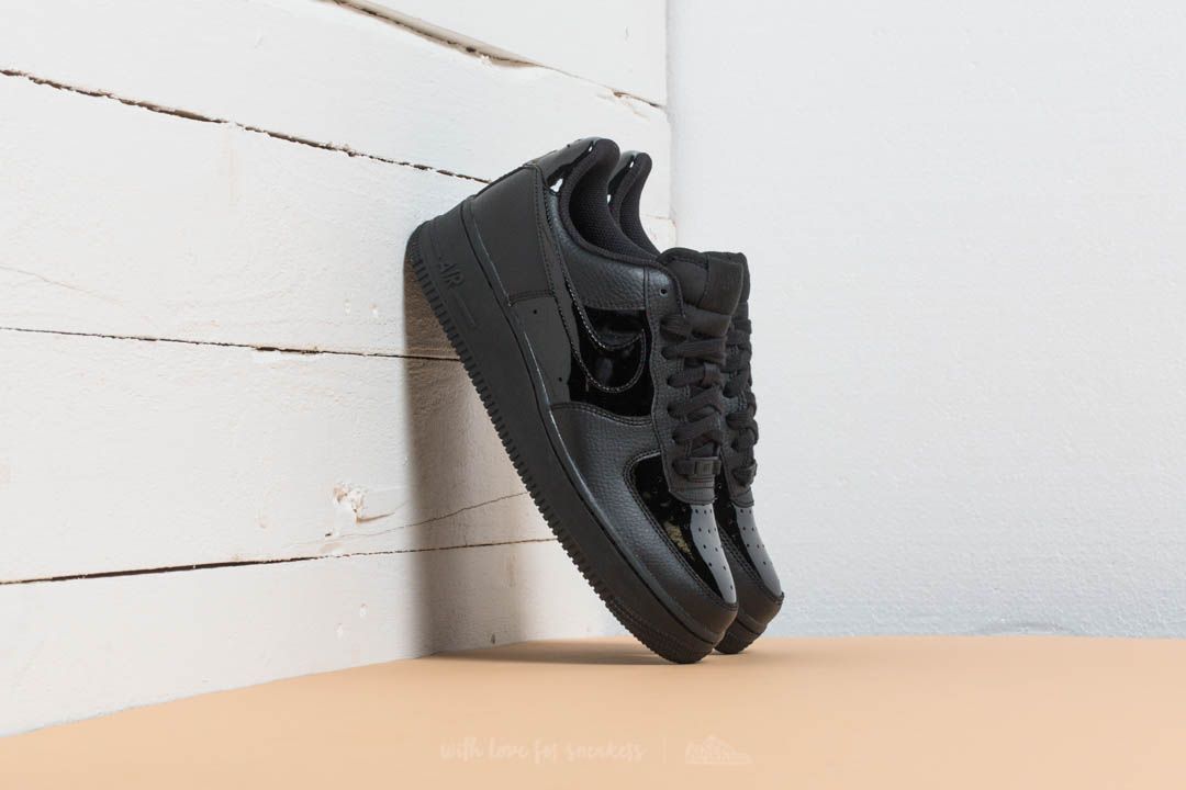 all black patent leather air force ones