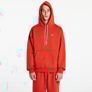Nike Solo Swoosh Men's Fleece Pullover Hoodie Dragon Red/ White