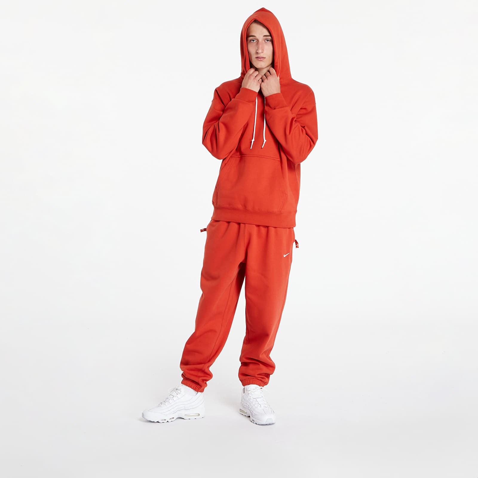 Sweatjacken und Sweatshirts Nike Solo Swoosh Men's Fleece Pullover Hoodie Dragon Red/ White