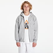Nike Solo Swoosh Men's Full-Zip Hoodie Dark Grey Heather/ White