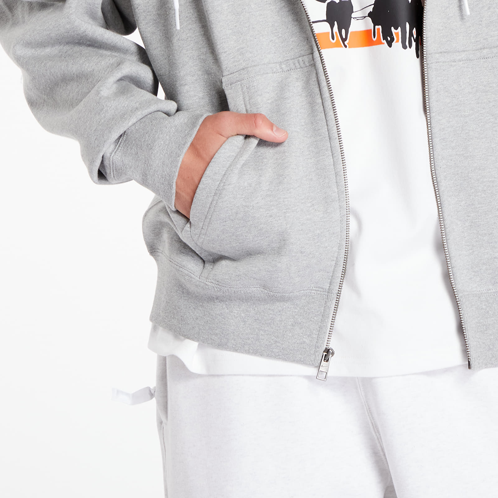 Sweatjacken und Sweatshirts Nike Solo Swoosh Men's Full-Zip Hoodie Dark Grey Heather/ White