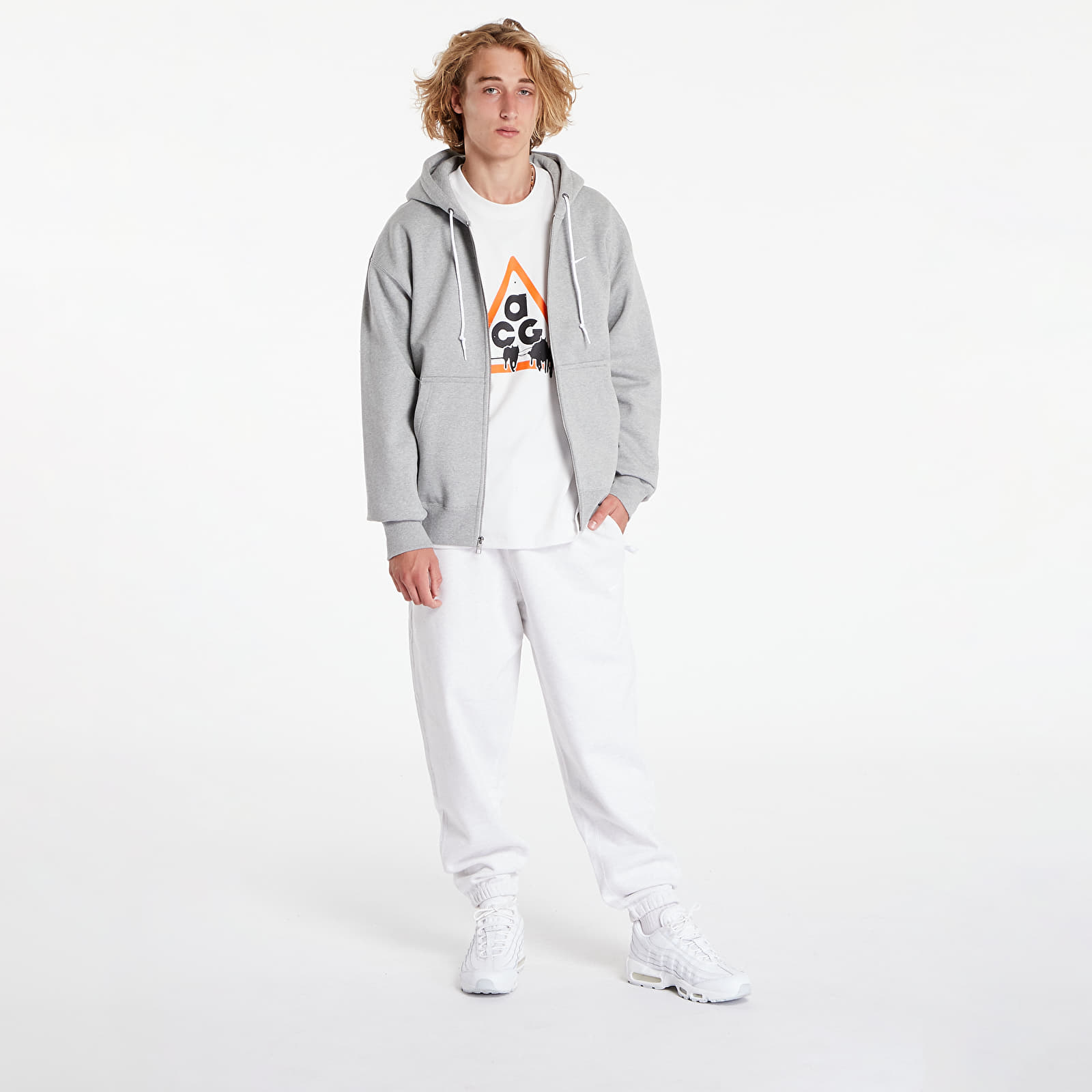 Sweatjacken und Sweatshirts Nike Solo Swoosh Men's Full-Zip Hoodie Dark Grey Heather/ White
