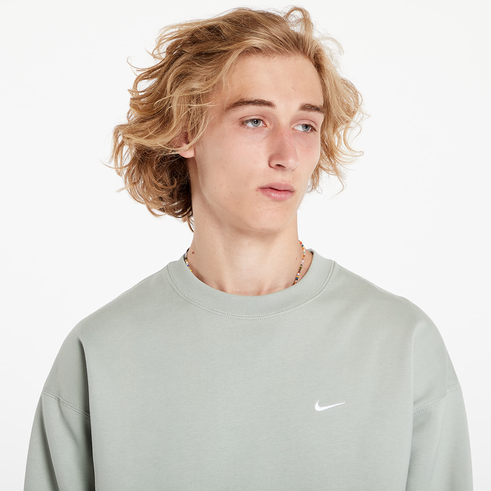 Hupparit ja collegepaidat Nike Solo Swoosh Men's Fleece Crew Jade Horizon/ White