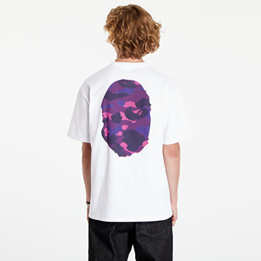 A BATHING APE Color Camo Big Ape Head Tee White/ Purple | Footshop