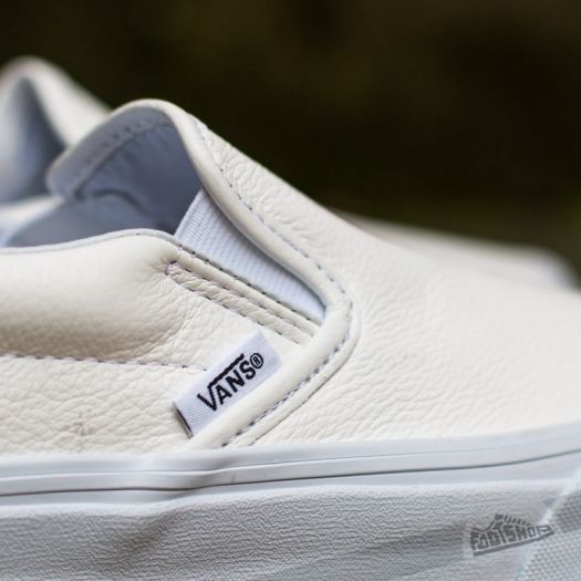 All white leather vans slip on online