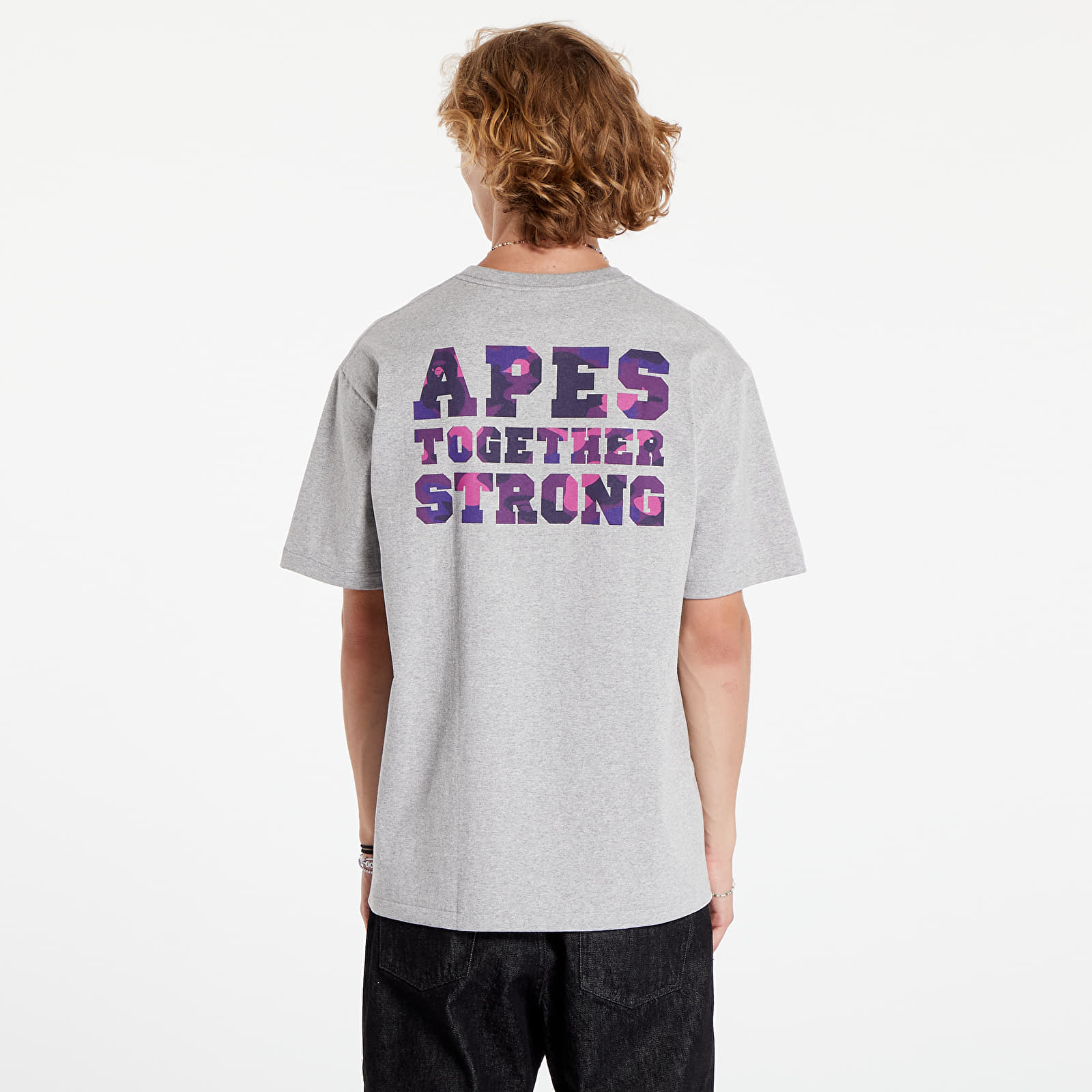 Pólók A BATHING APE Color Camo College Ats Tee Gray