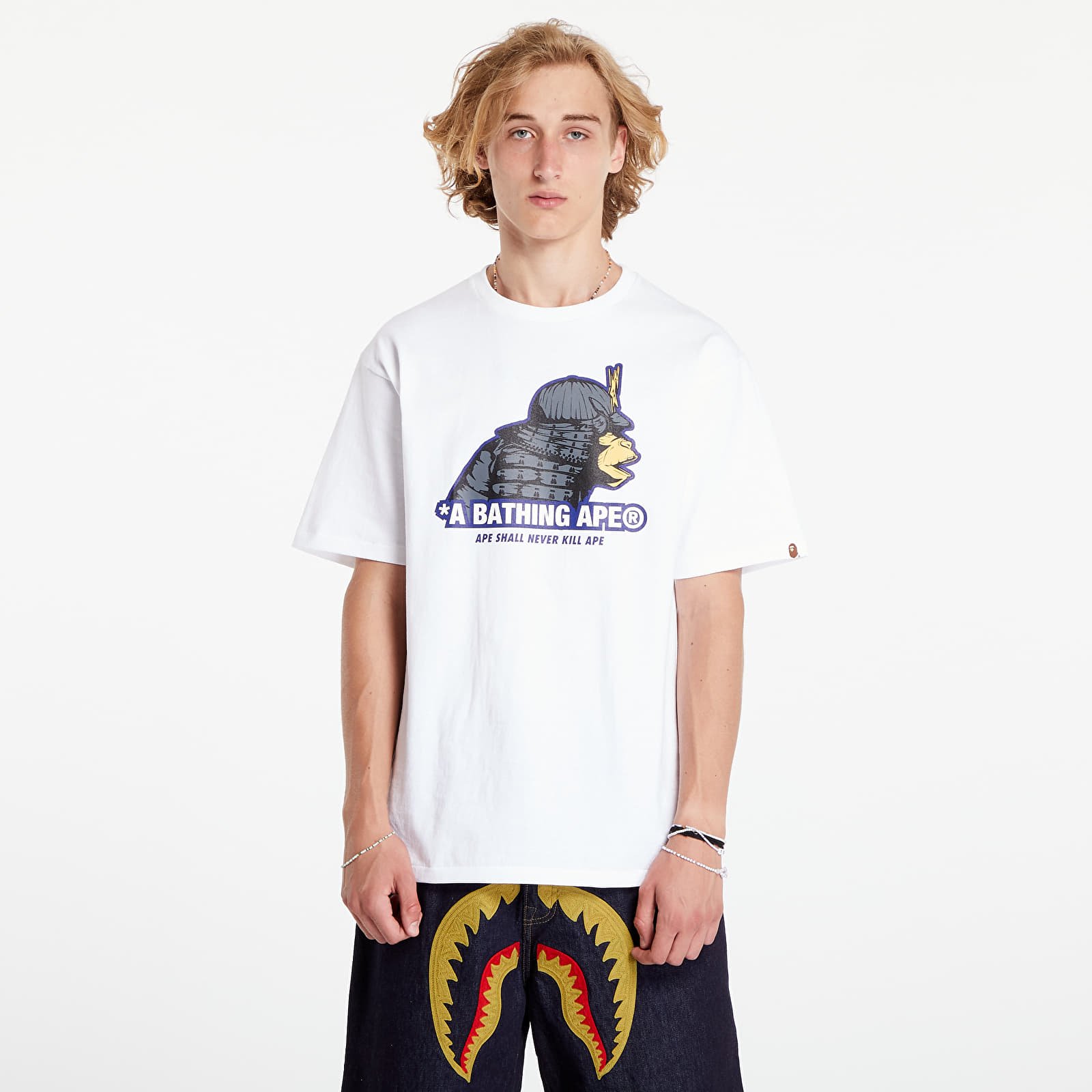 T-paidat A BATHING APE Samurai Tee White