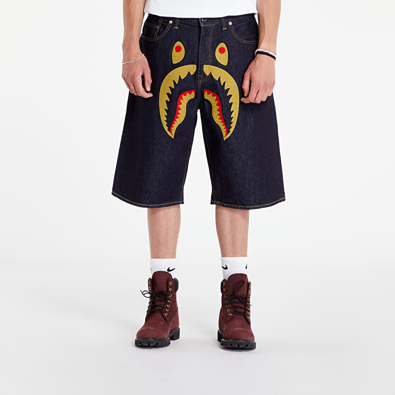 A BATHING APE Shark Denim Shorts Indigo | Footshop