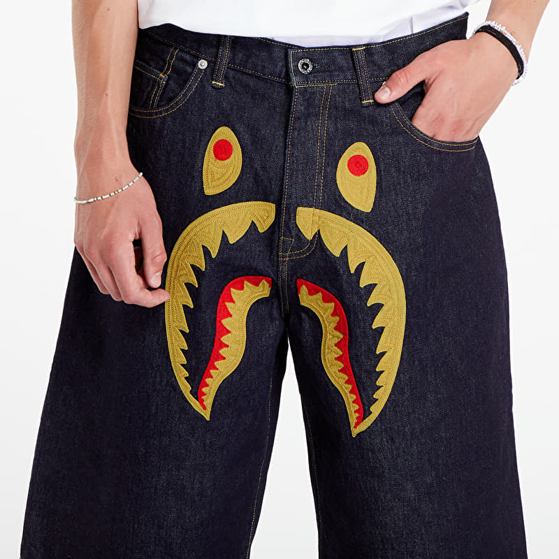 A BATHING APE Shark Denim Shorts Indigo | Footshop