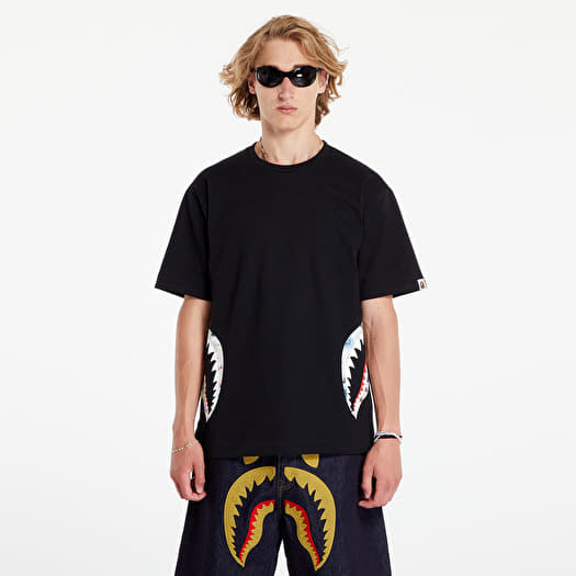 T shirts A BATHING APE Floral Camo Side Shark Tee Black Footshop