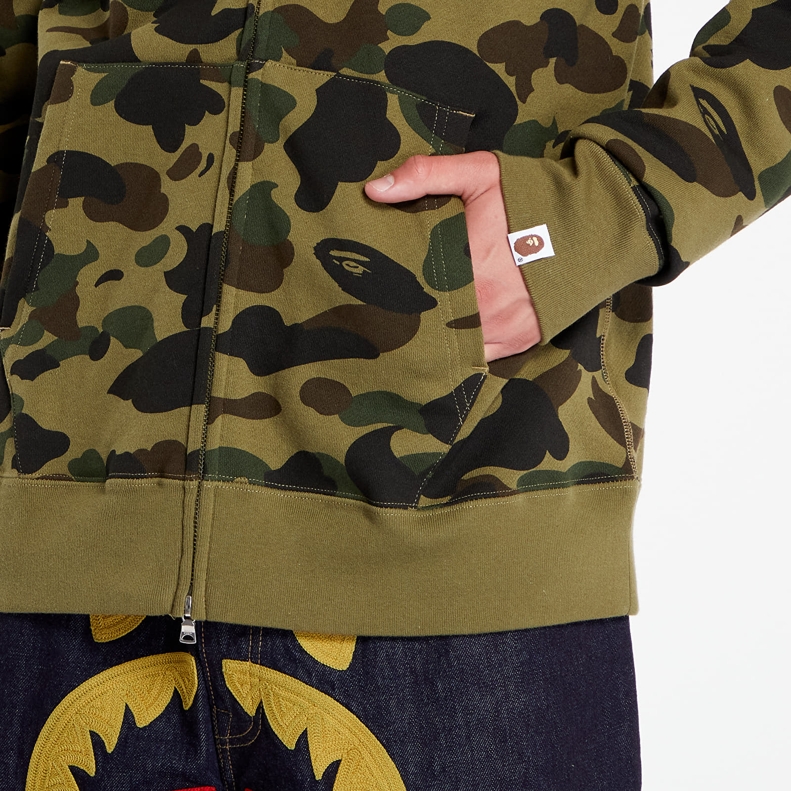 Hoodies and sweatshirts A BATHING APE 1St Camo 2Nd Shark Full Zip Hoodie Green Footshop