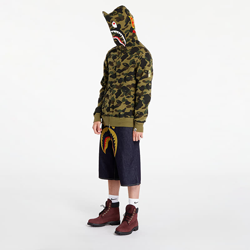 A BATHING APE 1St Camo 2Nd Shark Full Zip Hoodie Green | Footshop