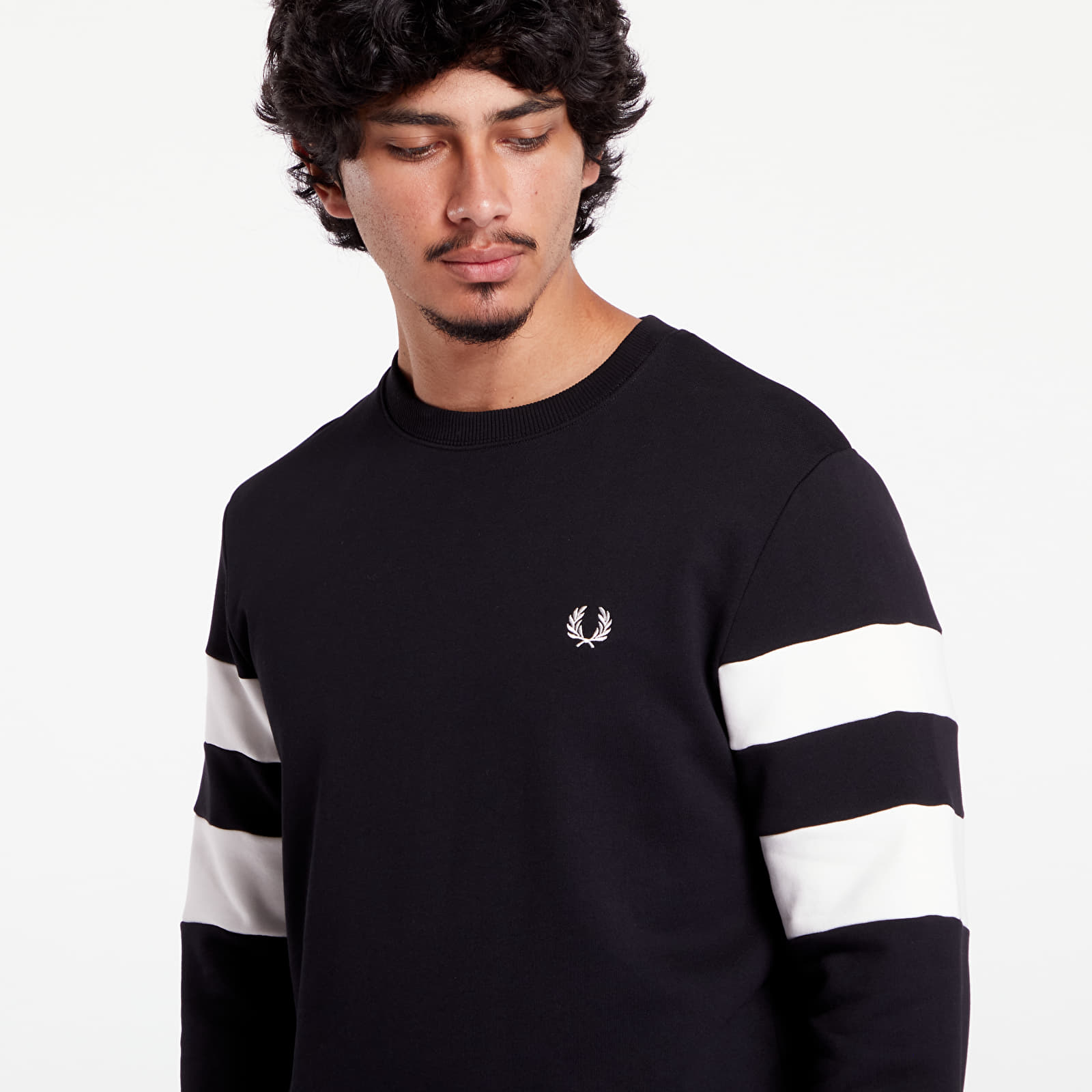 Hoodies and sweatshirts  FRED PERRY Tipped Sleeve Sweatshirt Black