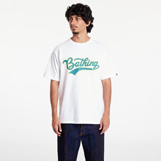 T-shirt A BATHING APE Varsity Baseball Logo Tee White