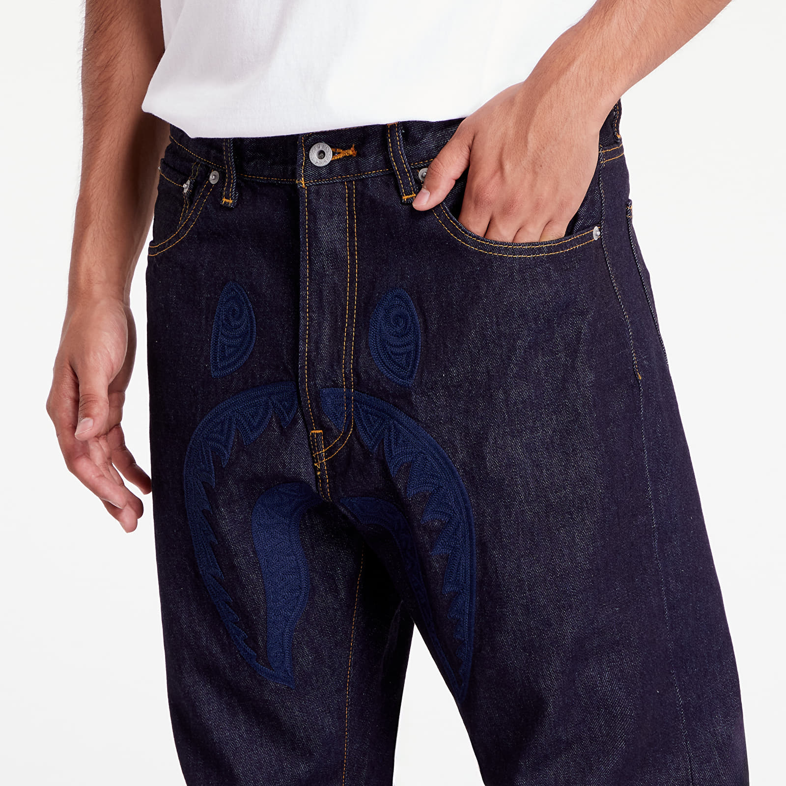 Jeansy A BATHING APE Shark 13 Oz Denim Pants Indigo