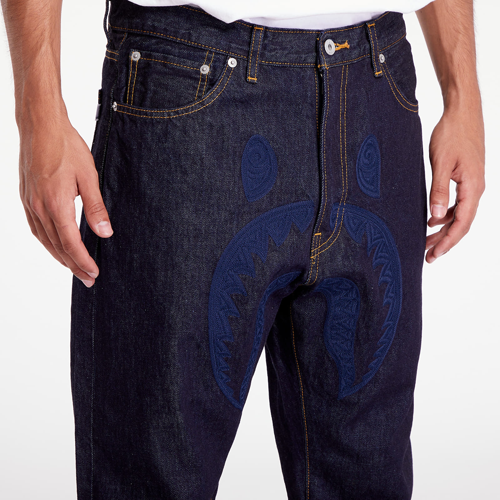 Jeansy A BATHING APE Shark 13 Oz Denim Pants Indigo
