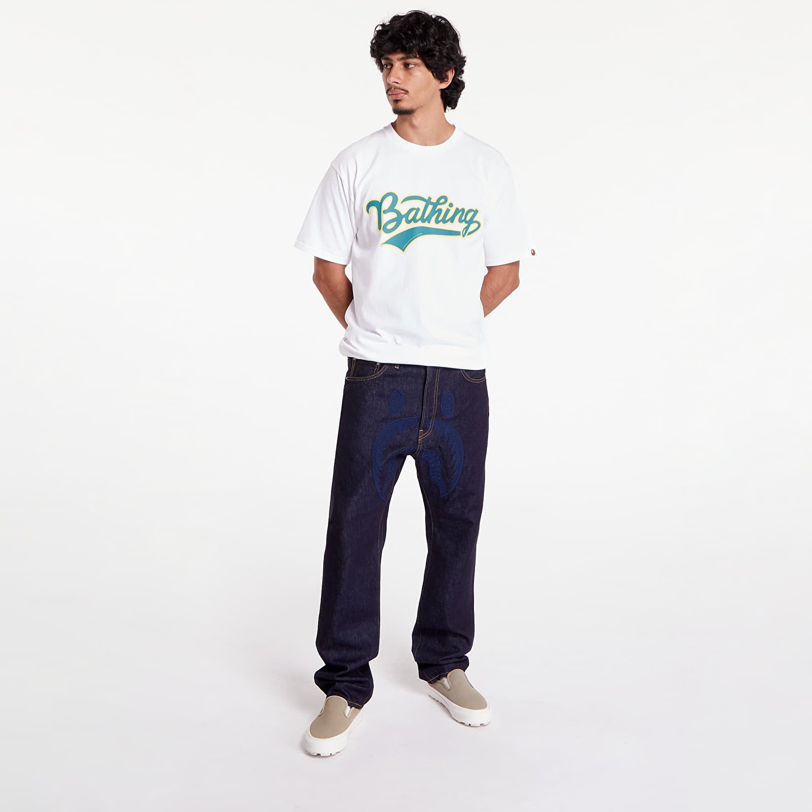 Jeansy A BATHING APE Shark 13 Oz Denim Pants Indigo