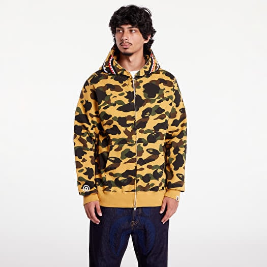 Yellow camo bape hoodie top