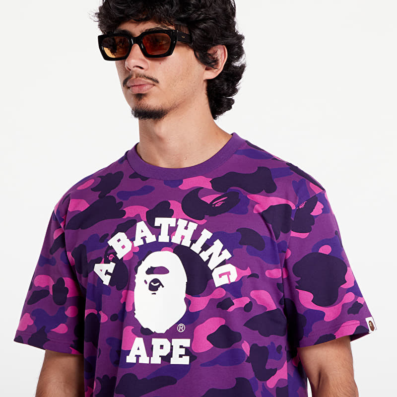 T-shirts A BATHING APE Color Camo College Tee Purple