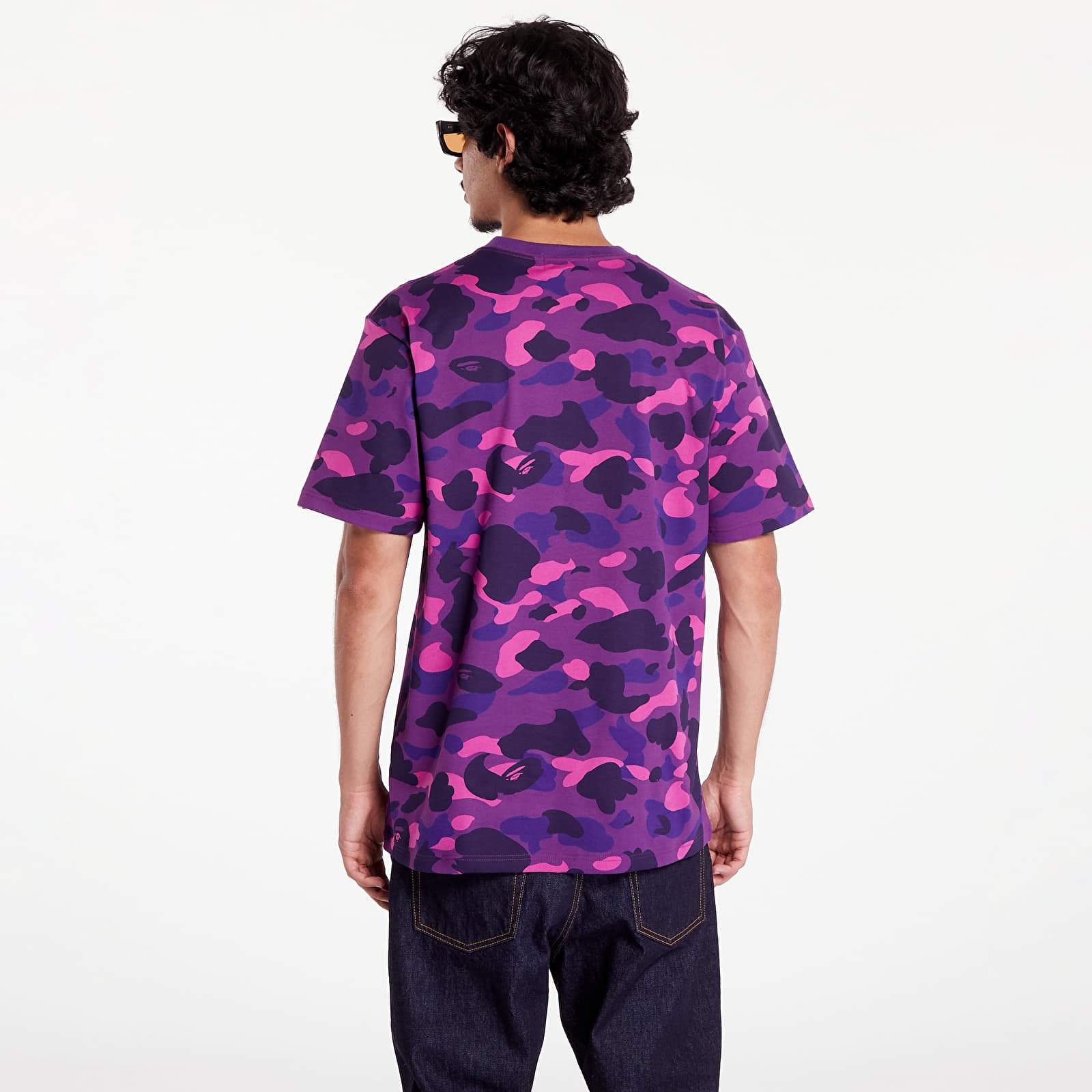T-Shirts A BATHING APE Color Camo College Tee Purple