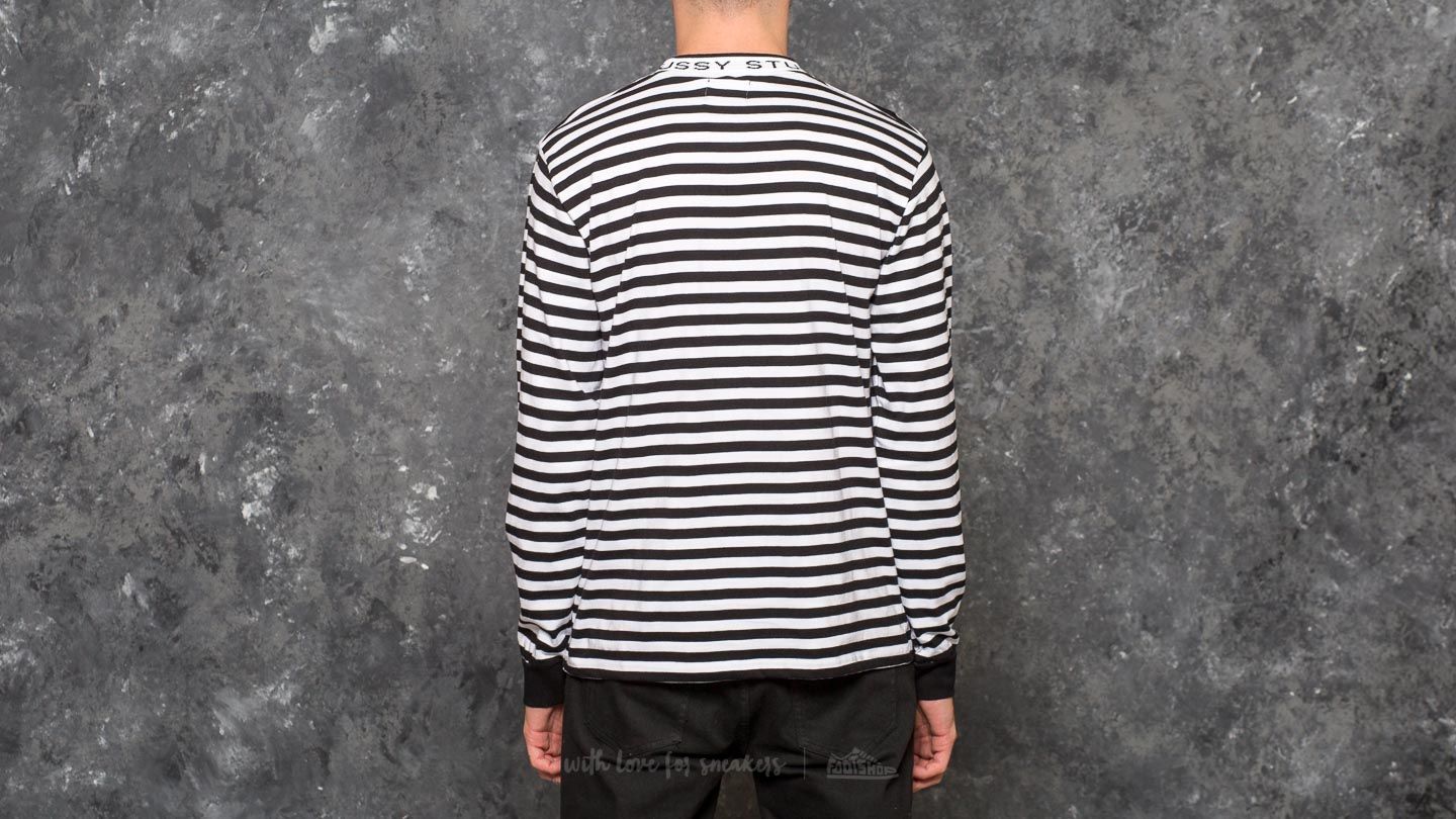 Stussy jacquard neck long sleeve tee hot sale