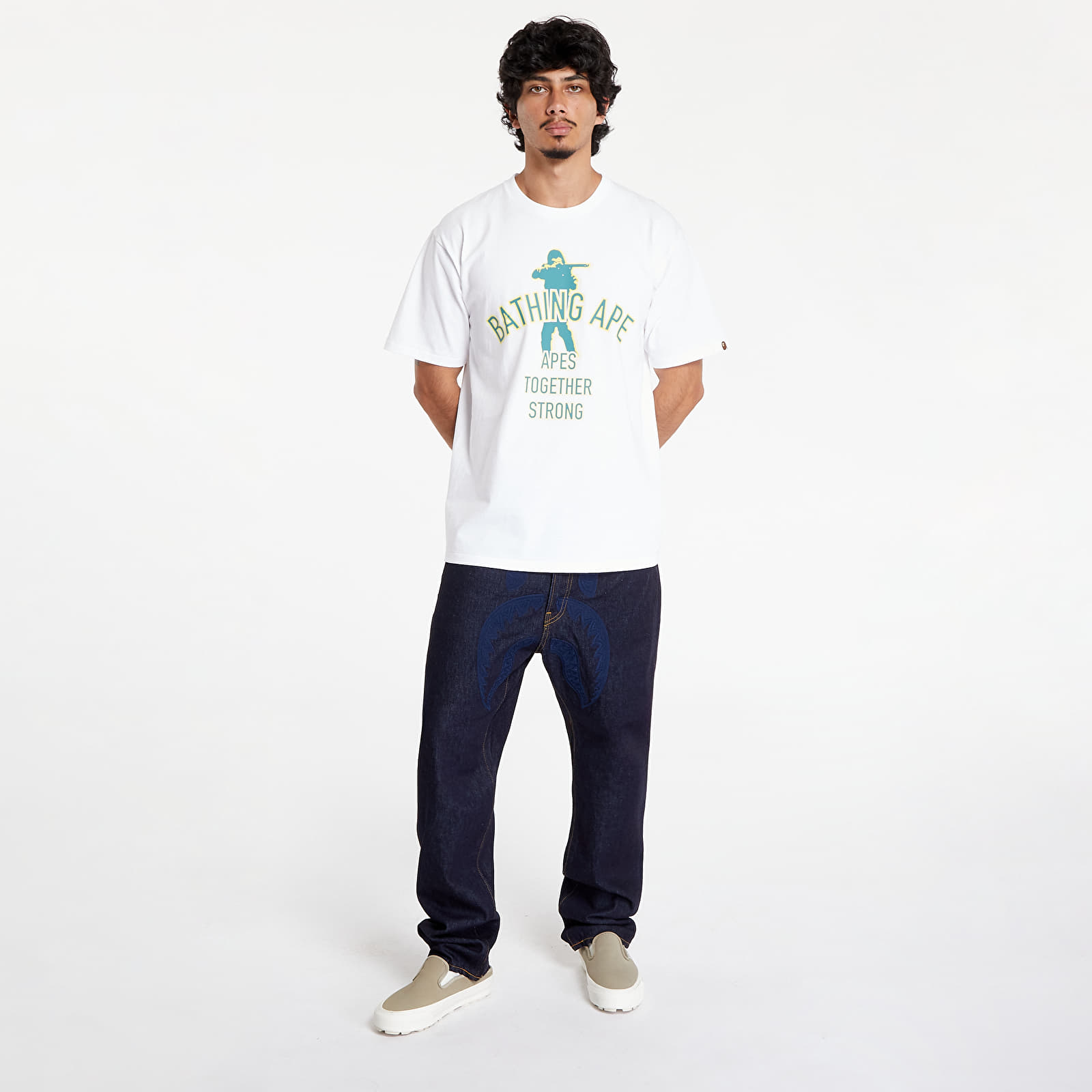 Tričká A BATHING APE Soldier Ats Tee White