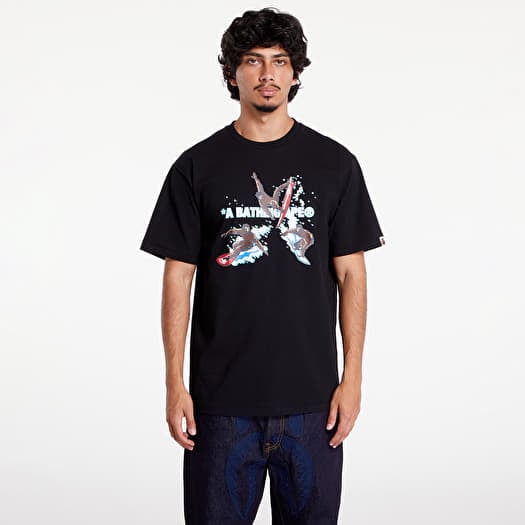 T-shirt A BATHING APE Surfing Apes Tee Black