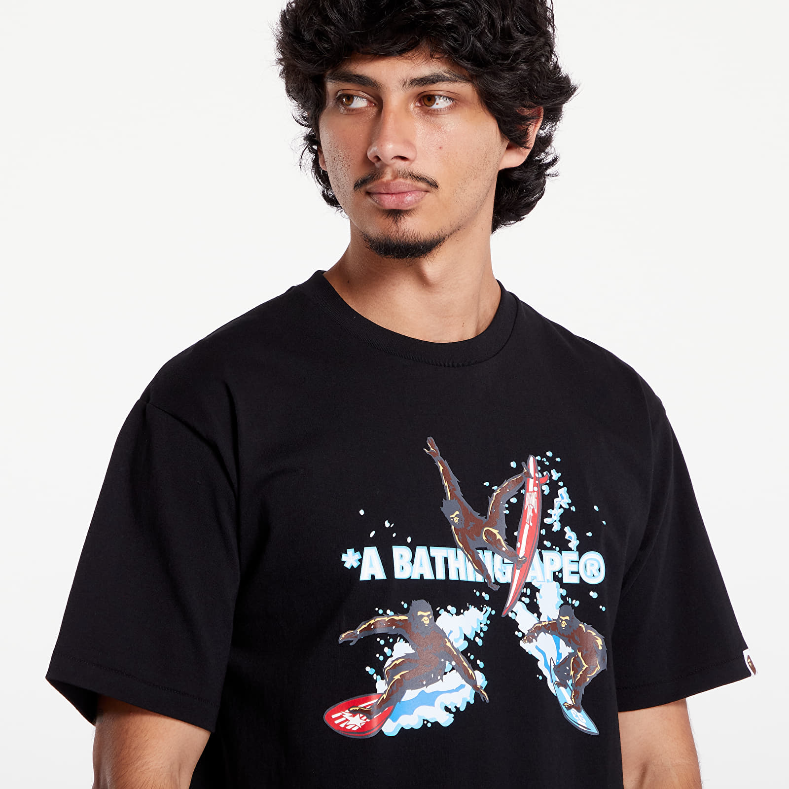 T-skjorter A BATHING APE Surfing Apes Tee Black