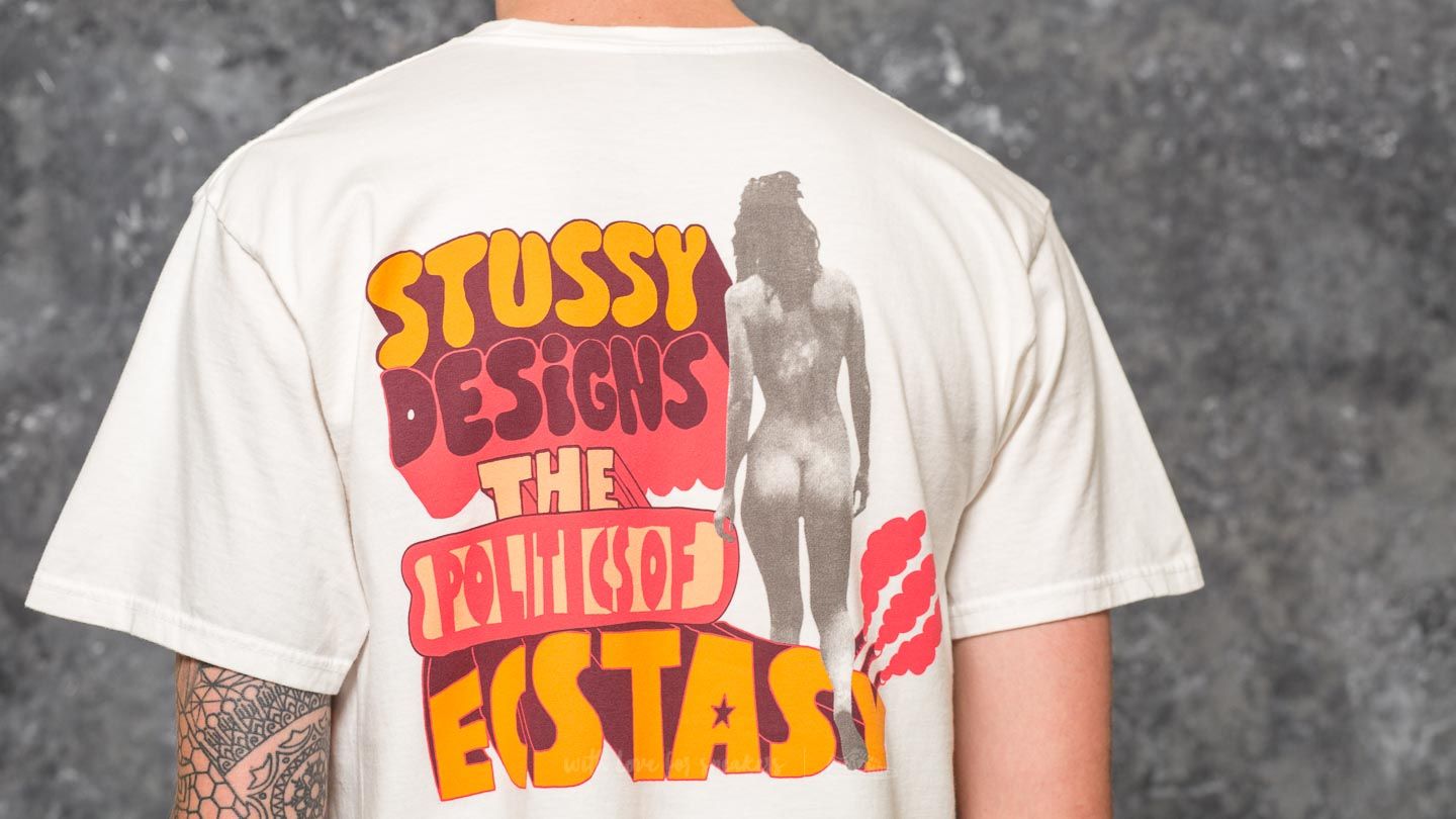 Marškinėliai Stüssy Politics Of Ecstasy Pigment Dyed Tee Natural