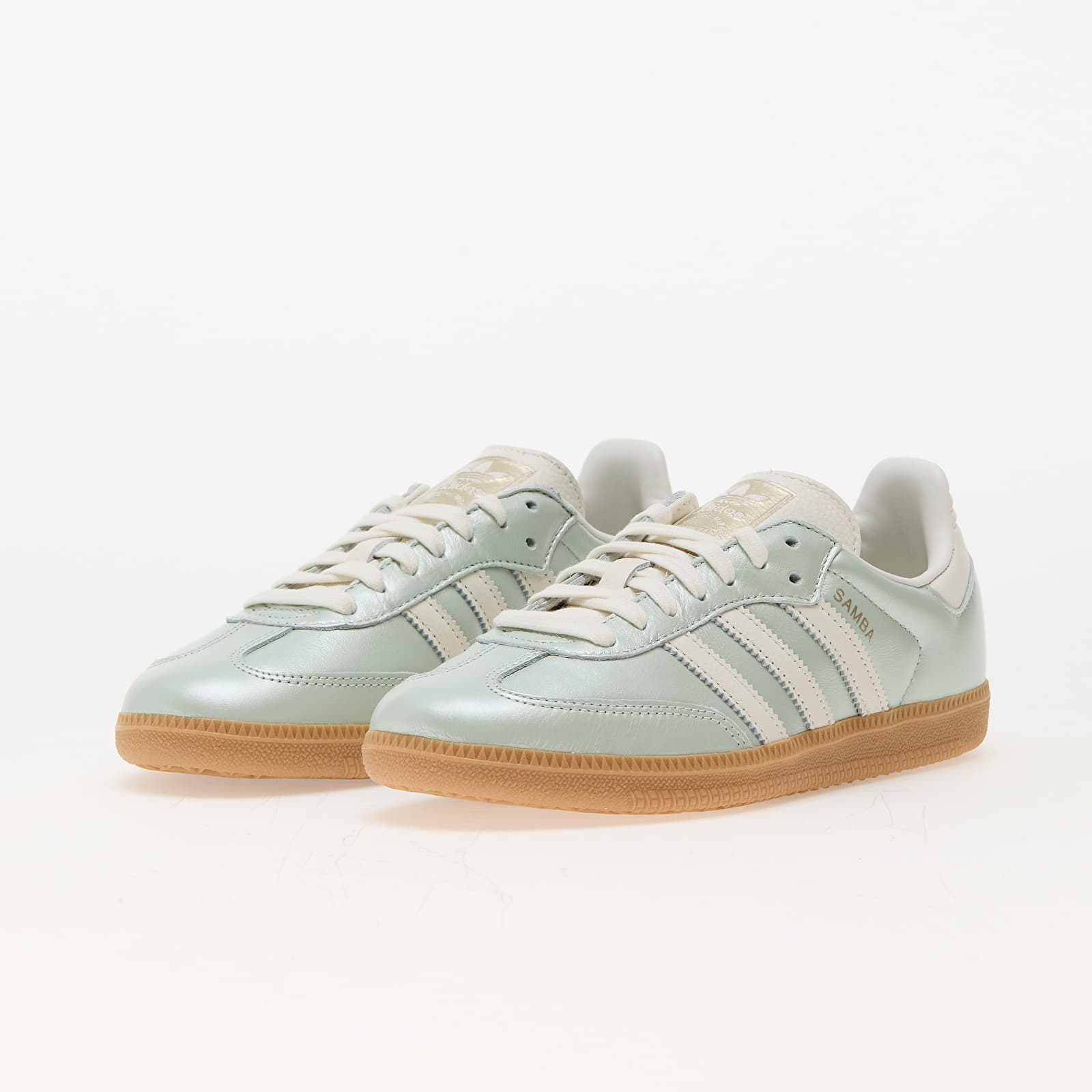 Damen Sneaker und Schuhe adidas Samba Og W Linen Green/ Off White/ Cyber Metallic