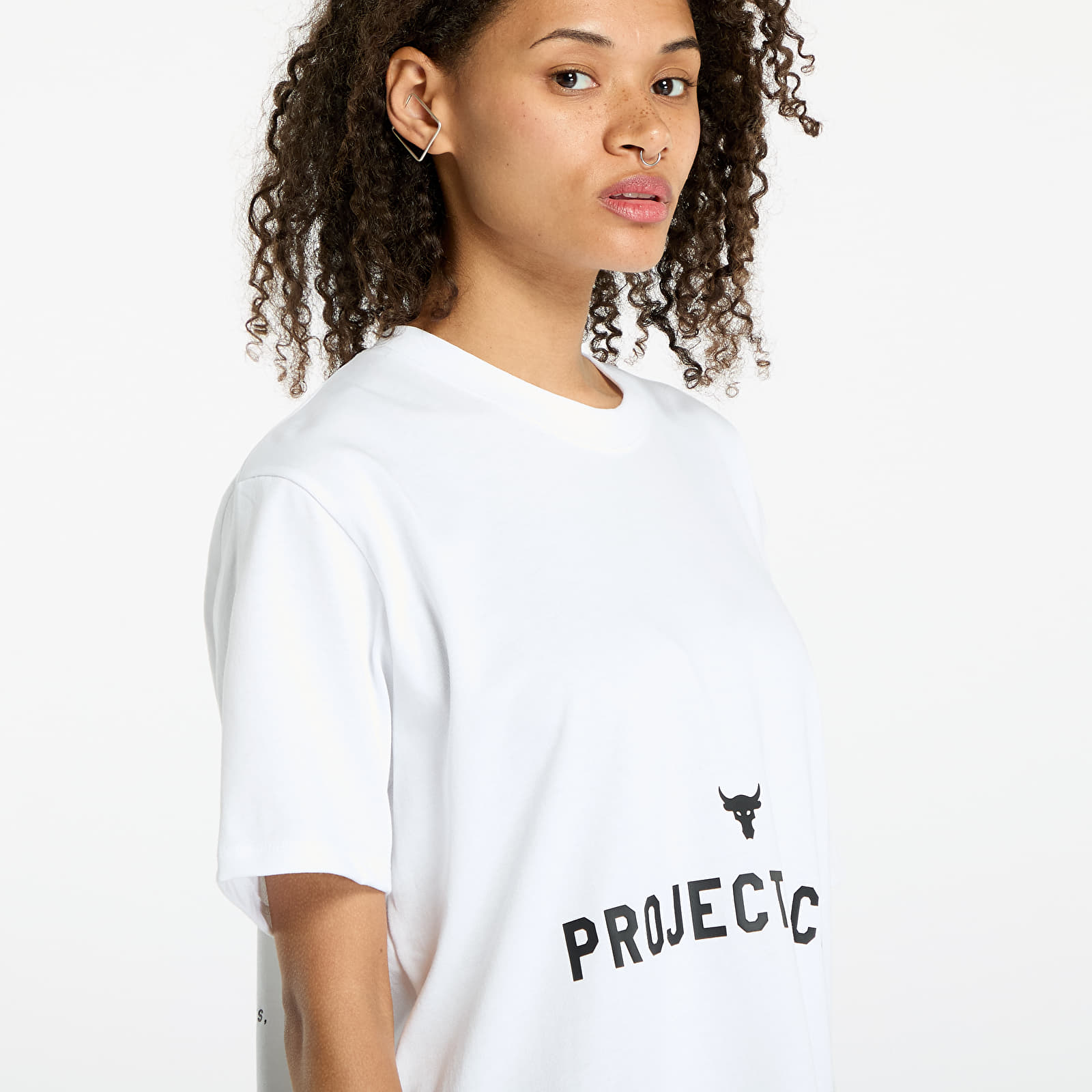 T-paidat Under Armour Project Rock Campus Q3 T-Shirt White/ Black