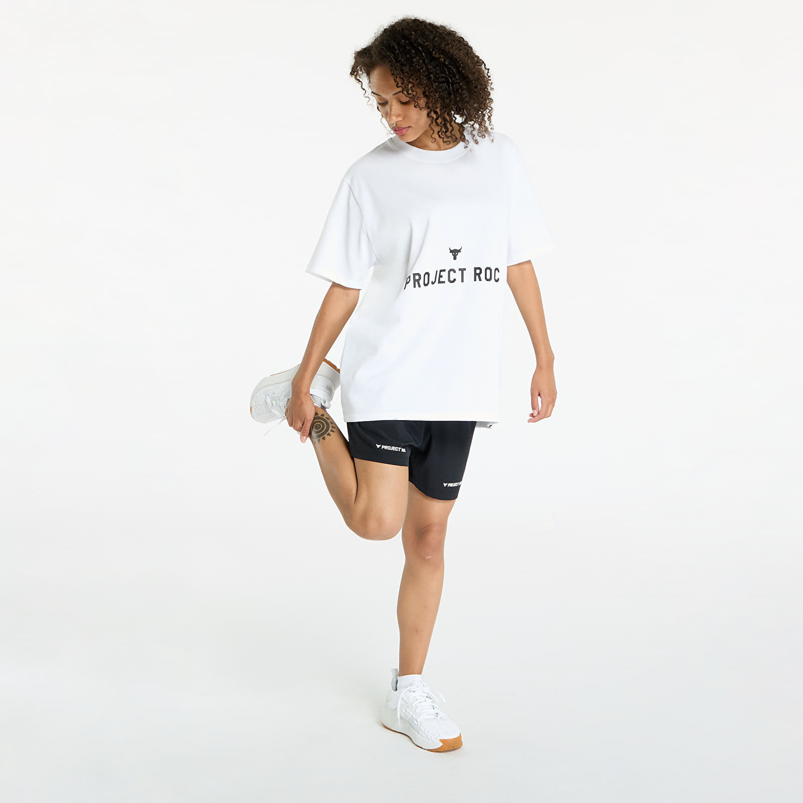 Tričko Under Armour Project Rock Campus Q3 T-Shirt White/ Black L.