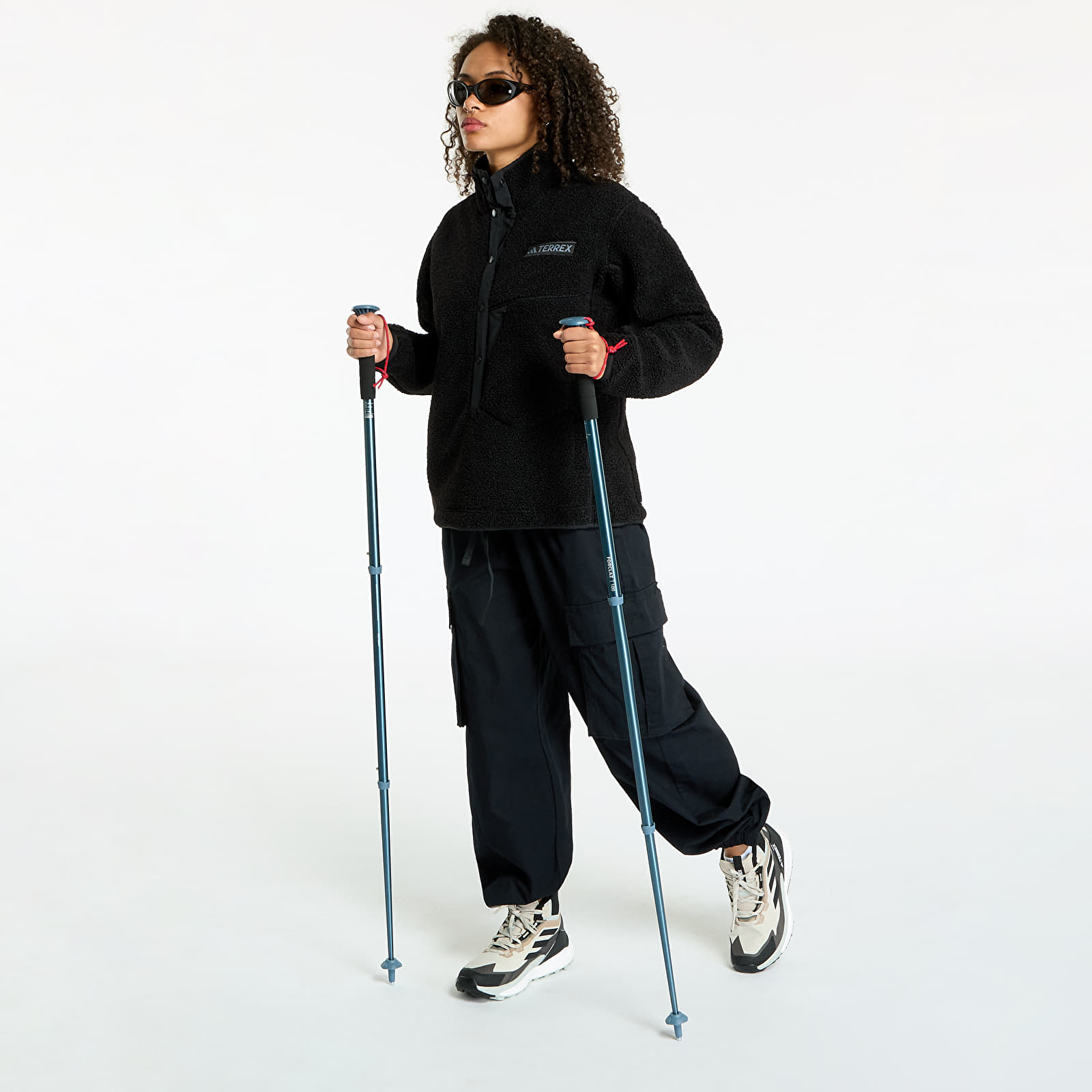 Dámské mikiny adidas Terrex Xploric High Pile Fleece Pullover Black