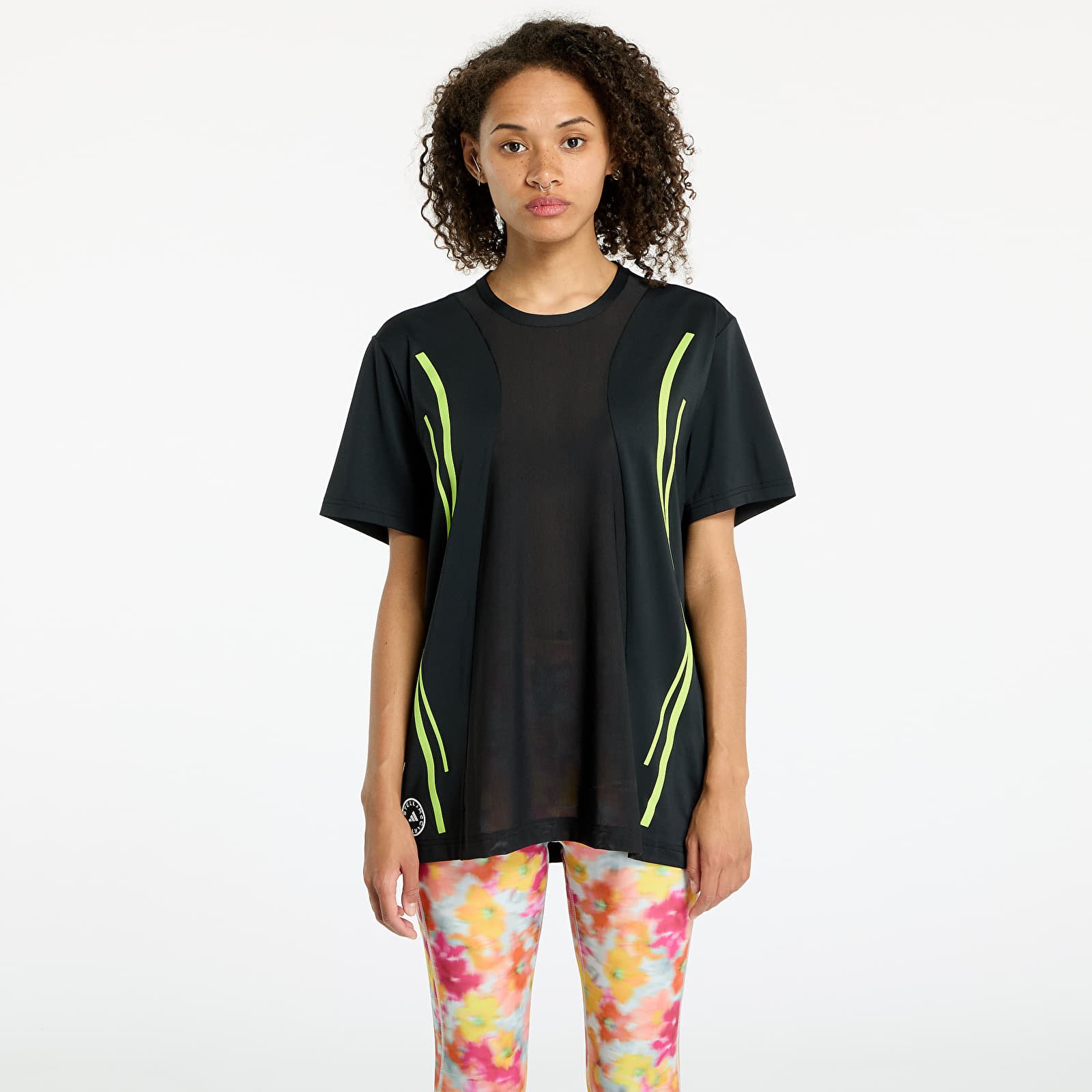 Trička adidas X Stella McCartney TruePace Tee Black/ Semi Solar Slime
