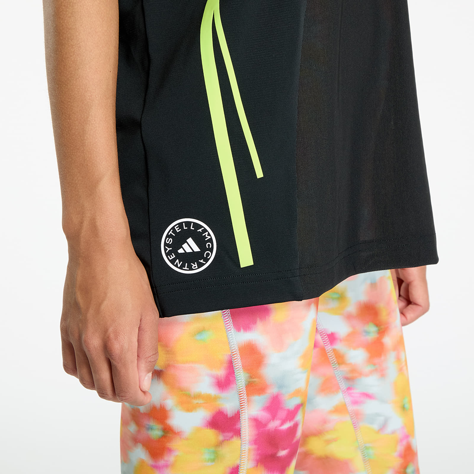Trička adidas X Stella McCartney TruePace Tee Black/ Semi Solar Slime