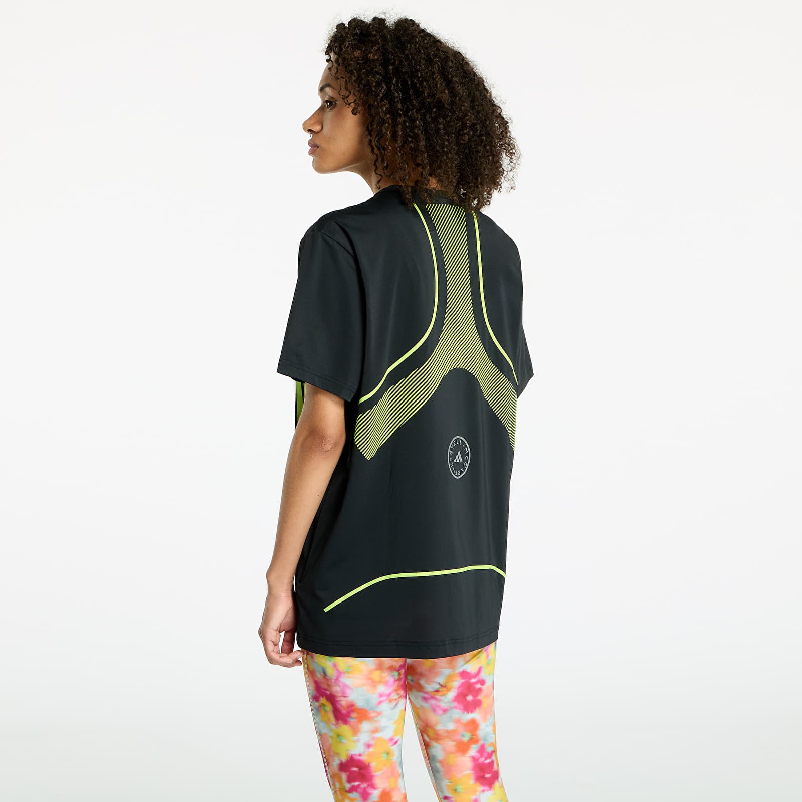 Trička adidas X Stella McCartney TruePace Tee Black/ Semi Solar Slime
