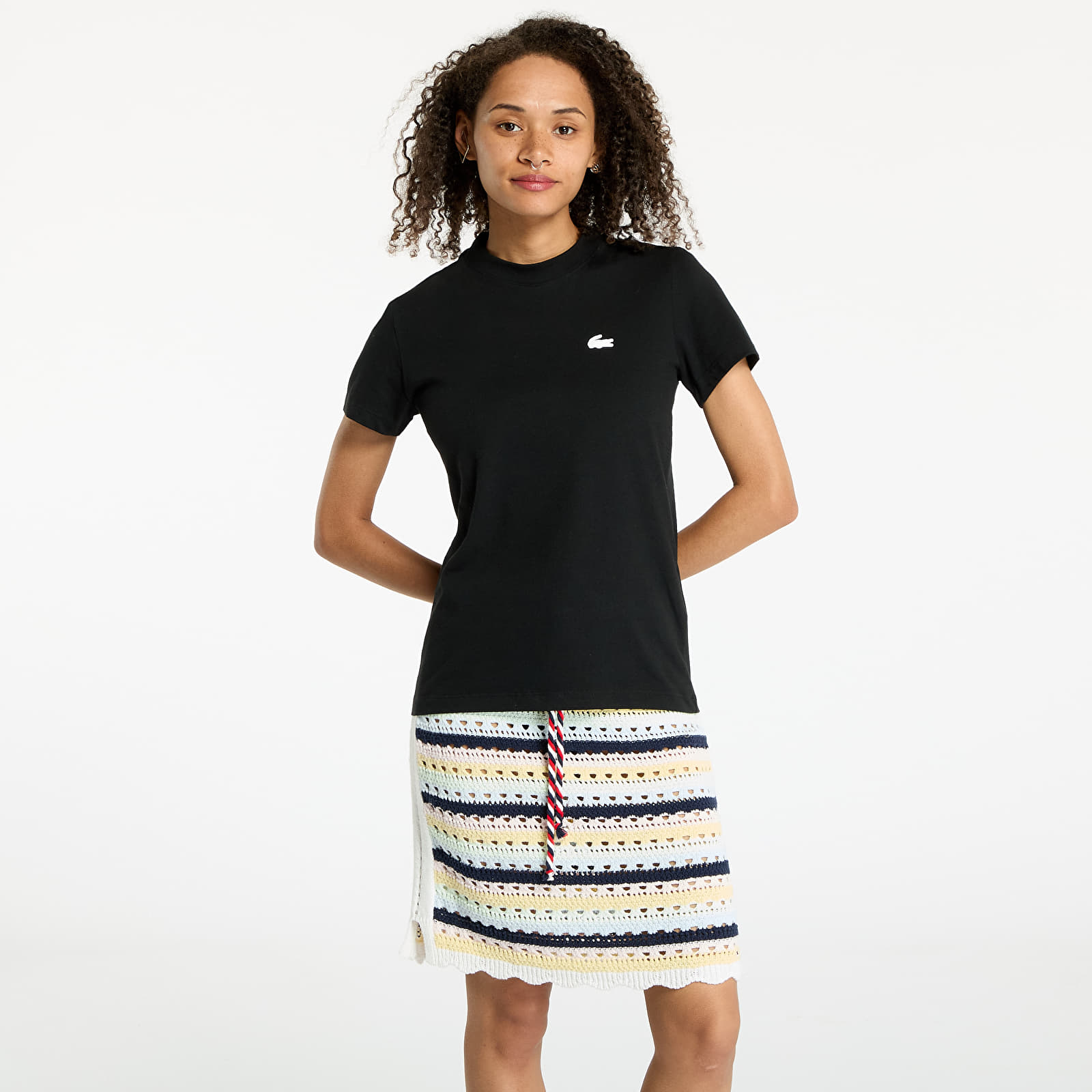 Naisten T-paidat LACOSTE Tee-Shirt &Turtle Neck Black
