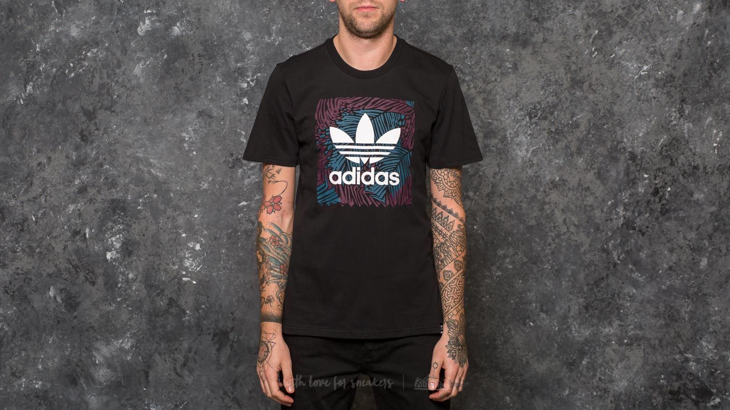 T-shirts adidas Black Bird Palm Tee Black